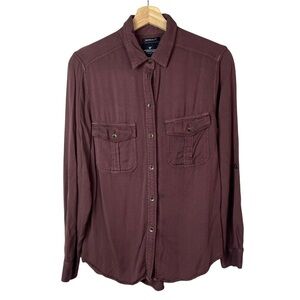 American‎ Eagle AEO Red Relaxed Fit Boyfriend Button Down Long Sleeve S
